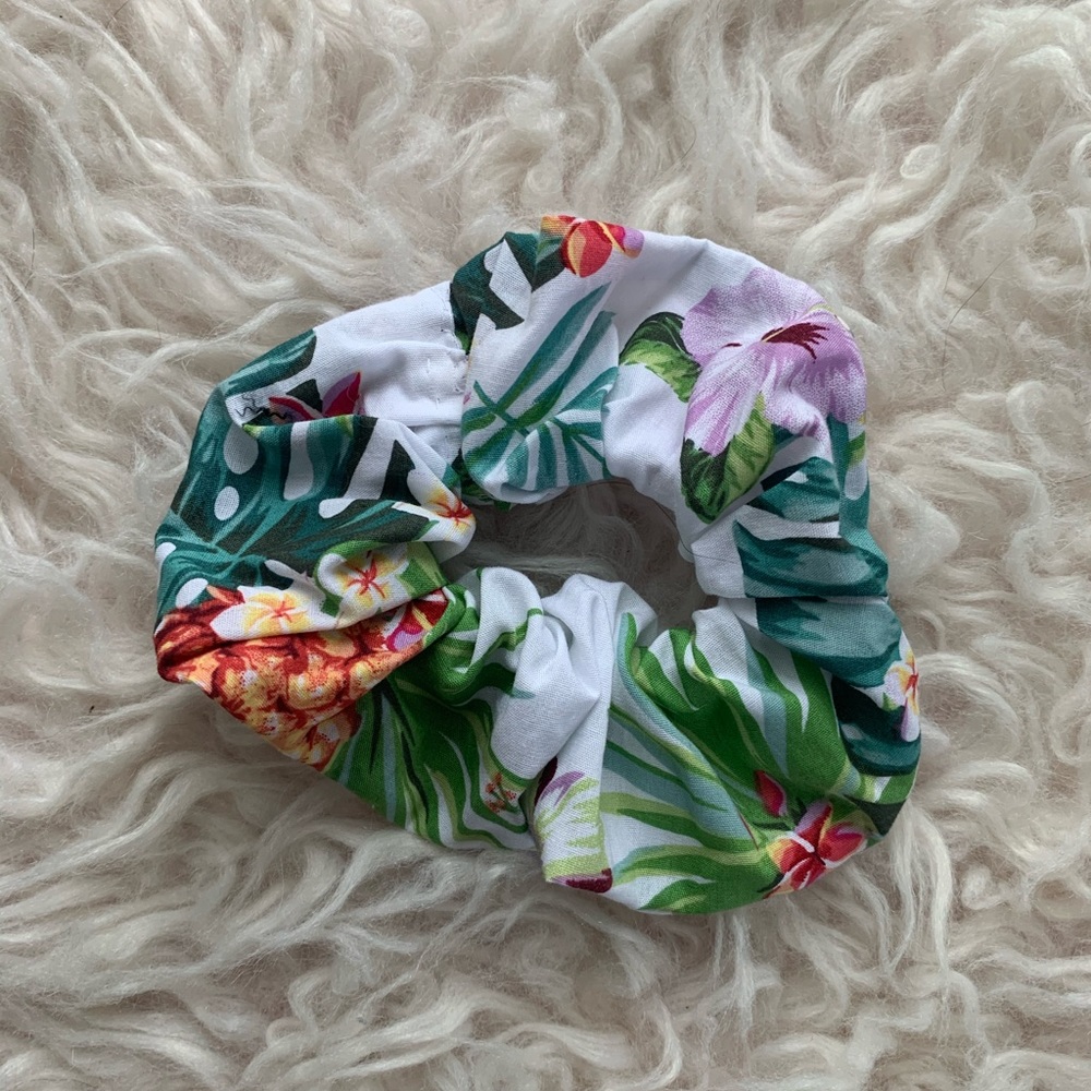 Tropical Floral Scrunchie